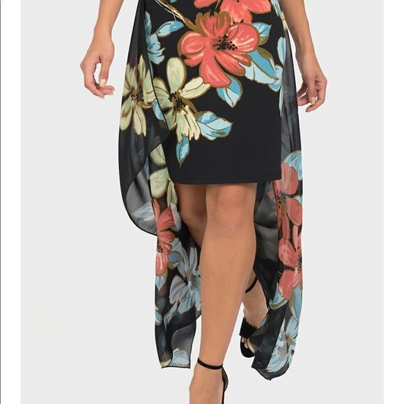 NWT Joseph Ribkoff Black-Multi Skirt Style 192634 - Picture 9 of 11